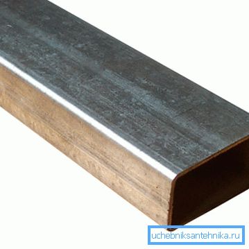 Sección de tubo 60x40 mm. Sección de tubo 60x40 mm.