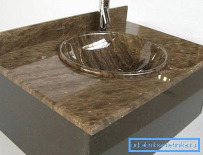 Tazón de lavabo sobre encimera de mármol Tazón de lavabo sobre encimera de mármol