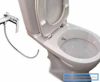 WC con boquilla integrada. WC con boquilla integrada.