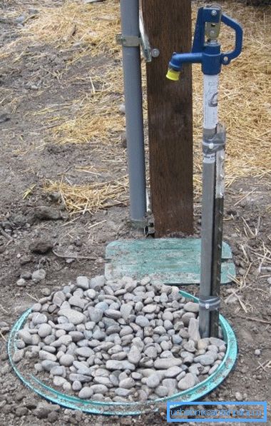 Instalación de un hidrante en un pozo de agua. Instalación de un hidrante en un pozo de agua.