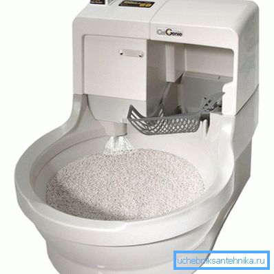 El aparato con gránulos de lavado automático. El aparato con gránulos de lavado automático.