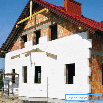 Aislamiento térmico de la fachada de espuma. Aislamiento térmico de la fachada de espuma.