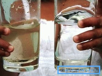 Agua antes y después de la filtración. Agua antes y después de la filtración.