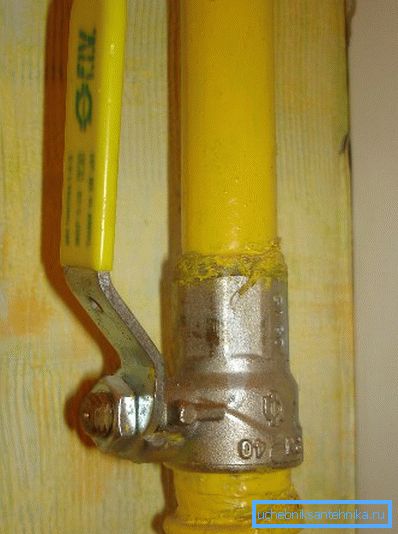 Válvula de bola en tubo de gas Válvula de bola en tubo de gas